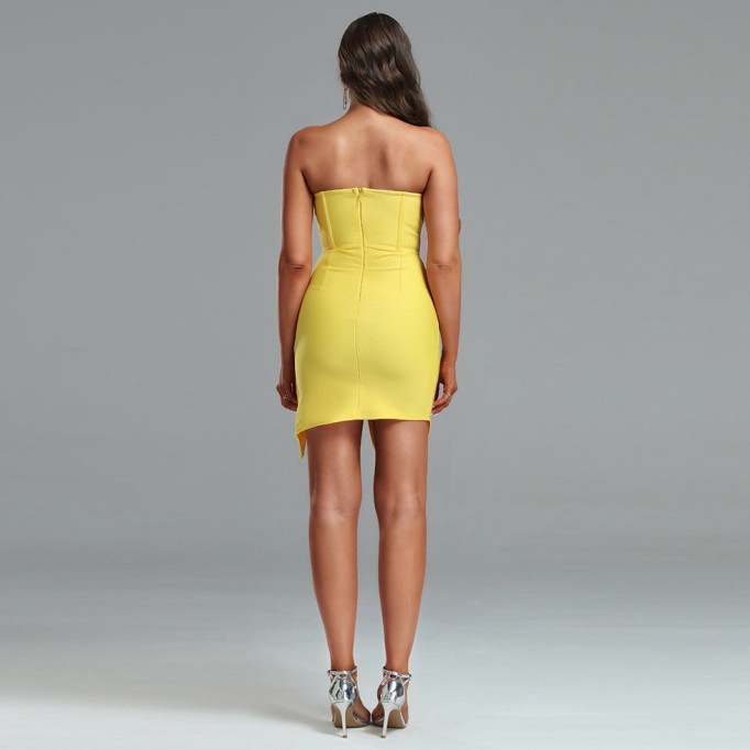 Strapless Mini Rhinestone Bandage Dress